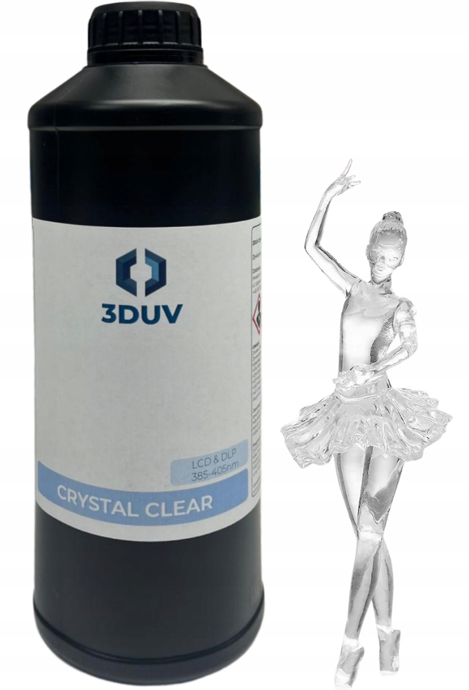 Żywica Uv 3DUV Crystal Clear 1kg 1l do drukarki 3D Efekt Szkła