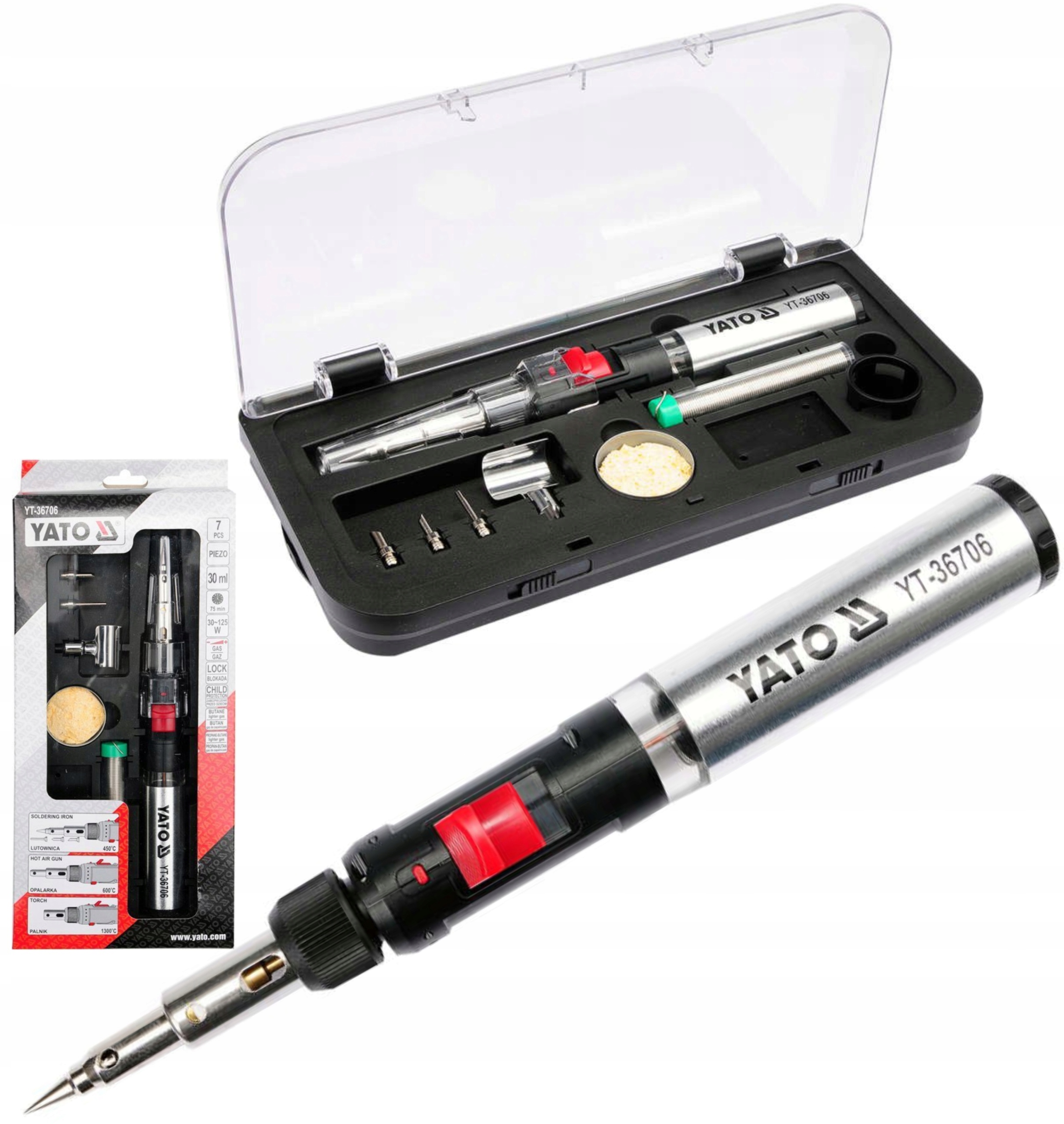 YATO LUTOWNICA GAZOWA 3w1 + AKCESORIA 36706