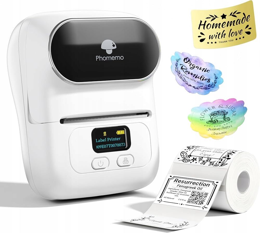 Phomemo M110 termiczna drukarka etykiet z Bluetooth aplikacja Android IOS