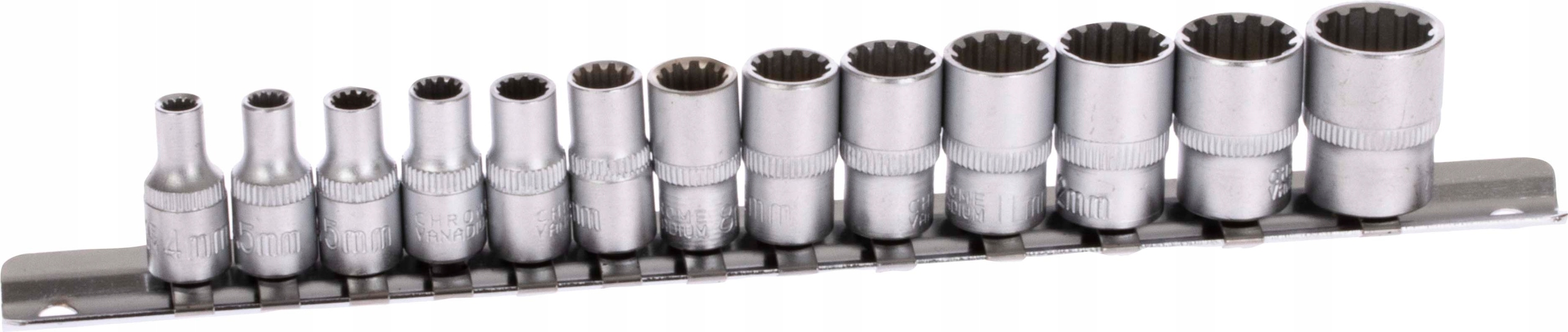 

Nasadki spline na szynie 1/4 13 szt. 12 kątne Cr-V