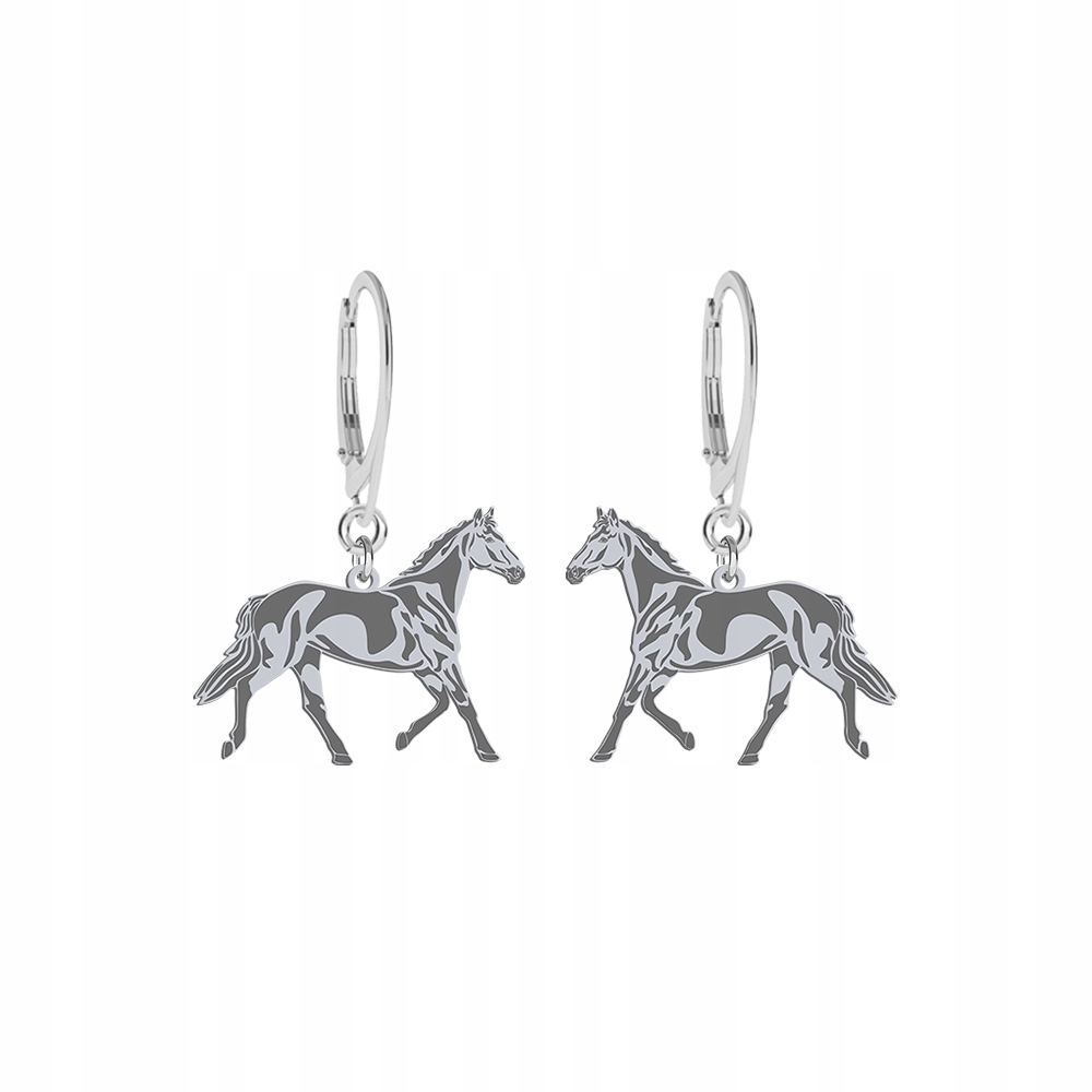 Stříbrné Náušnice s Trakenským koněm 925 Dárek Šperky Žena Gravírování