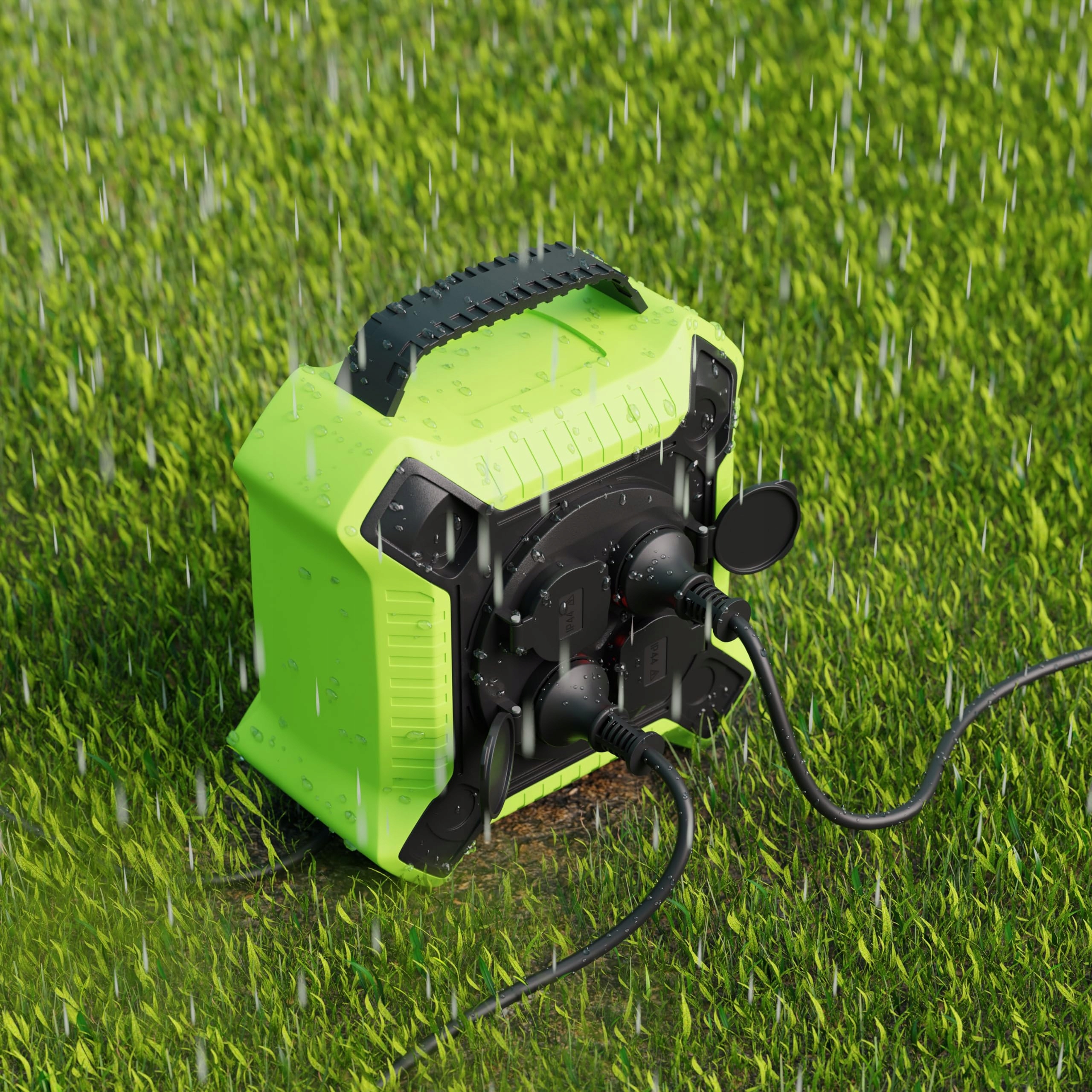 MUTECPower Kabel Bębnowy 10m Na Zewnątrz IP44 4 Gniazda H05RR-F 3G1,5 — miniatura 5