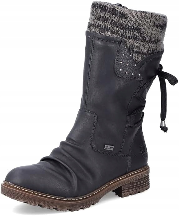 Rieker Dámské Černé Kozačky Na Zip, Zateplené, Velikost 41 6AD