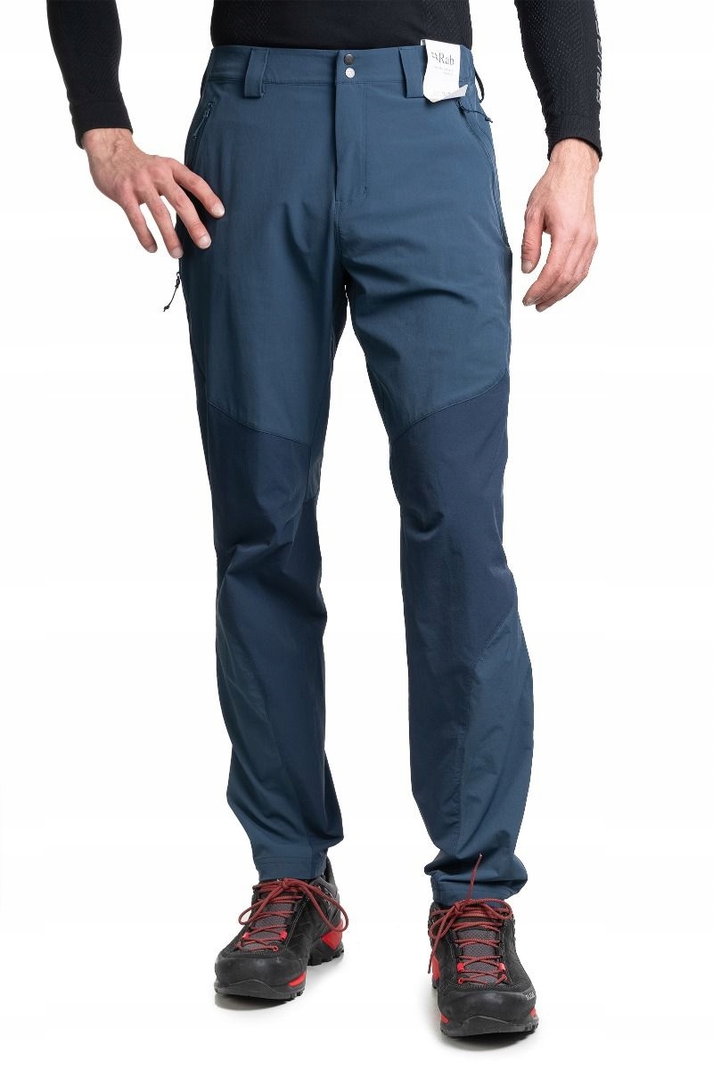 Rab Spodnie softshell męskie Torque Mountain niebieskie 34_L