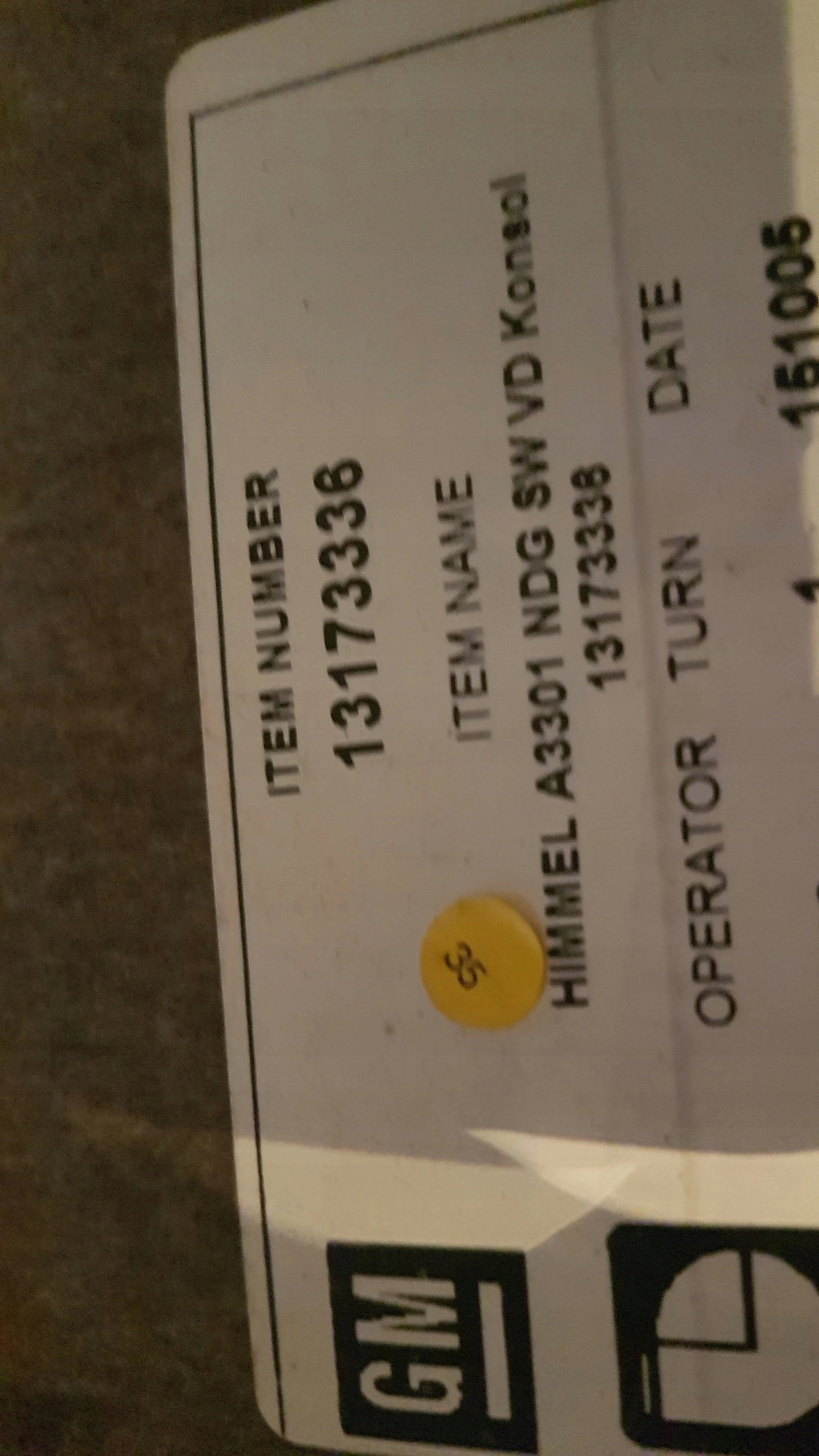 OPEL ASTRA H 3 III KOMBI PODSUFITKA 13173336 Producent części Opel OE