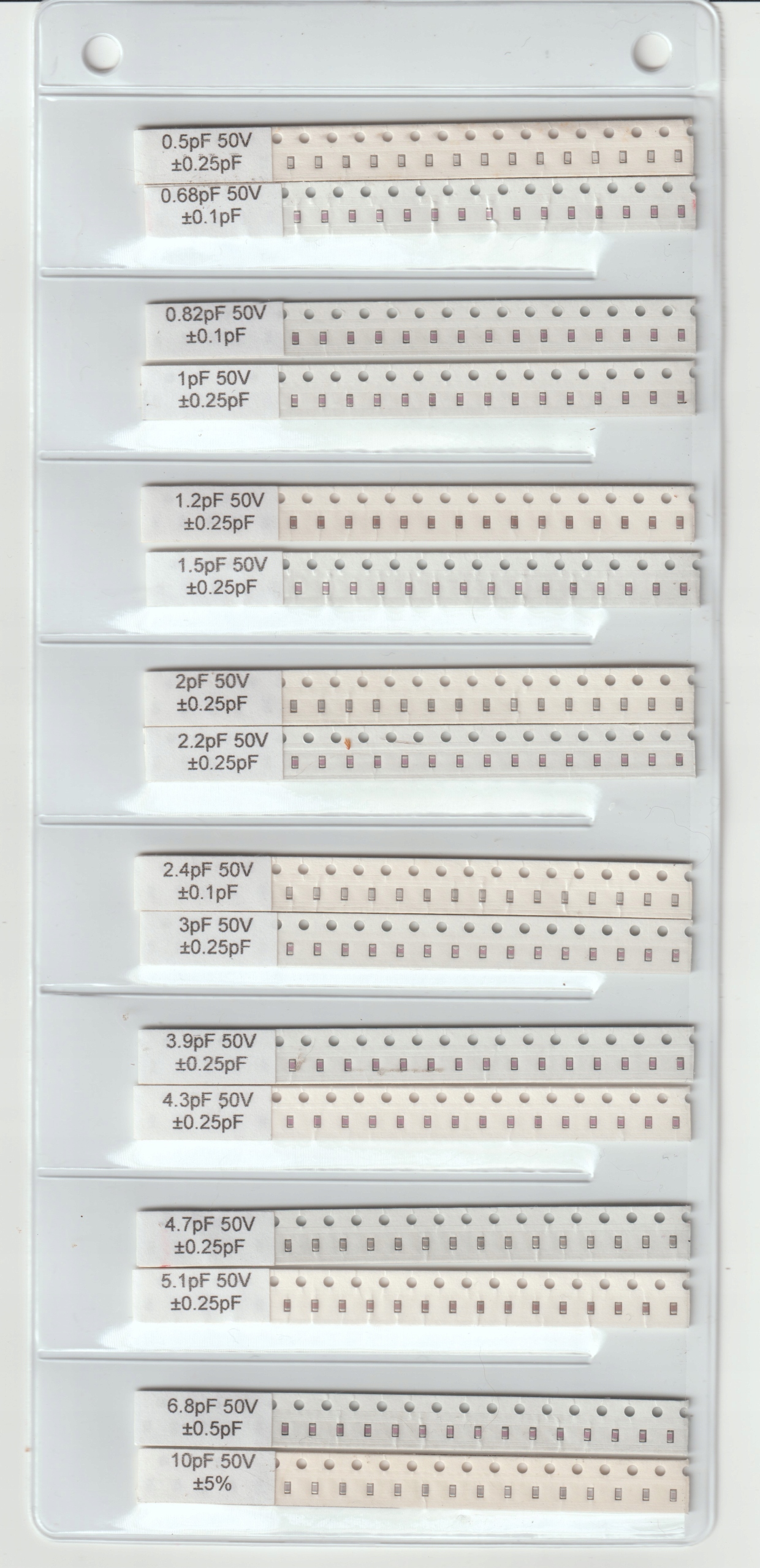 [1280szt] Zestaw kondensatorów Smd 0603 64 wartości x 20 szt