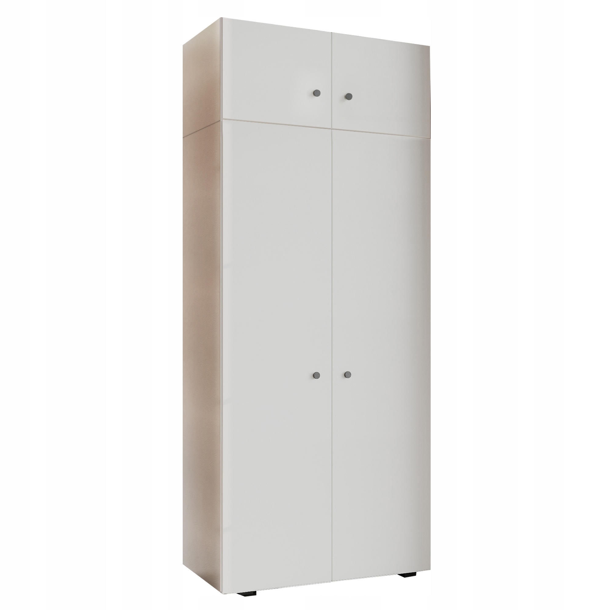 Skříň 90 CM S Nástavcem Šatní Skříň Předsíň Moderní Bílá