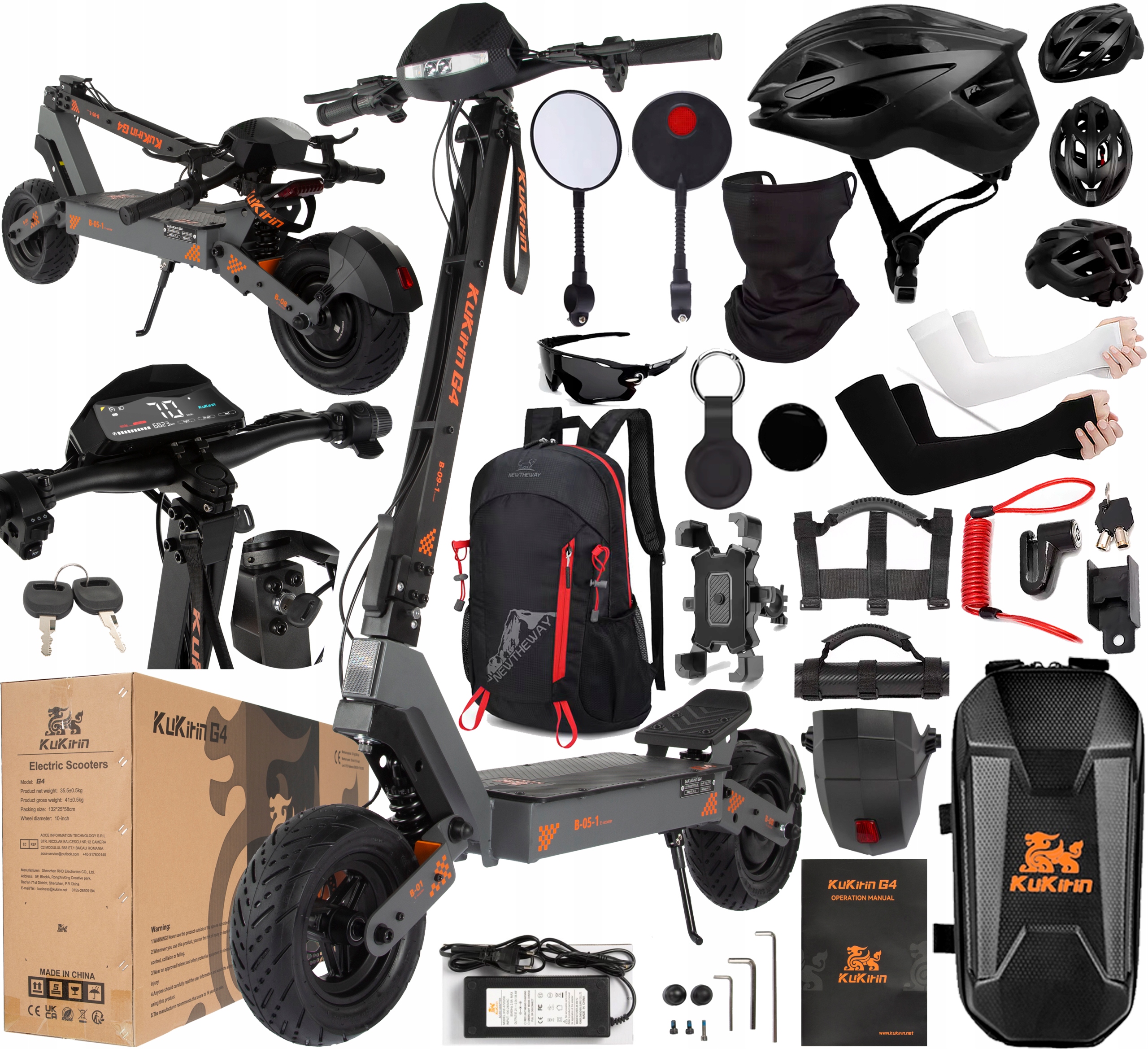 KuKirin G4 Elektrická skládací vozidla 60V 20Ah 2000W 70KM/H +11 Dárek