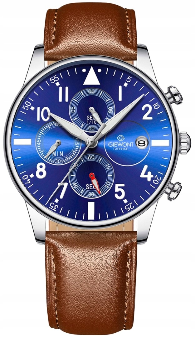 Pánské Hodinky Giewont Chronograph Sapphire hnědomodré GW5630-A6