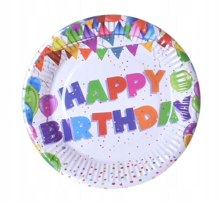 Talerze Talerzyki Papierowe HAPPY BIRTHDAY 18 cm