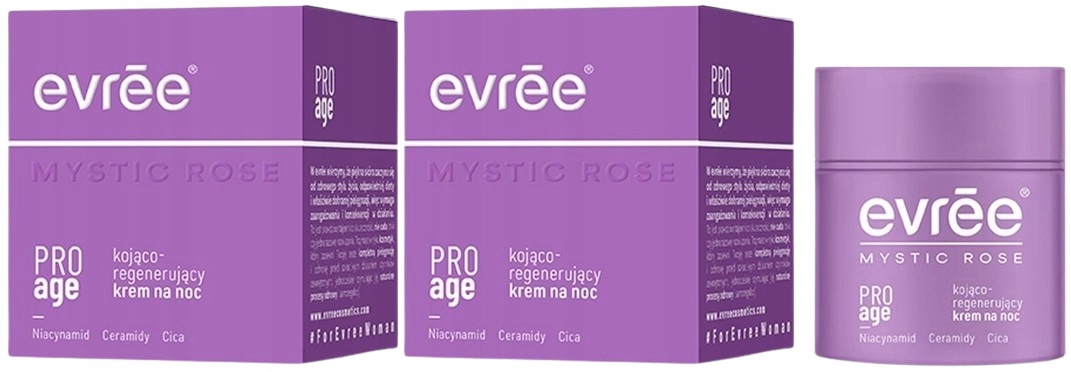 2 x Evree Mystic Rose Pro Age Noční krém 50 ml Vyhlazení pleti Cica