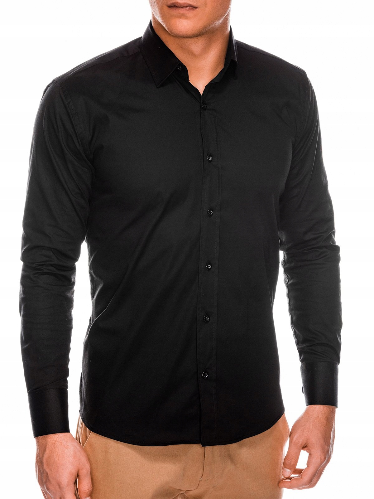 

Koszula męska slim długi rękaw K504 czarna S