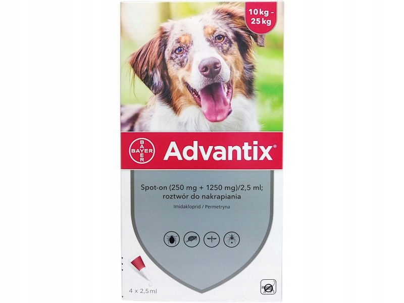 Advantix Spot-on 2.5 MLX4 Pies 10-25 Kg