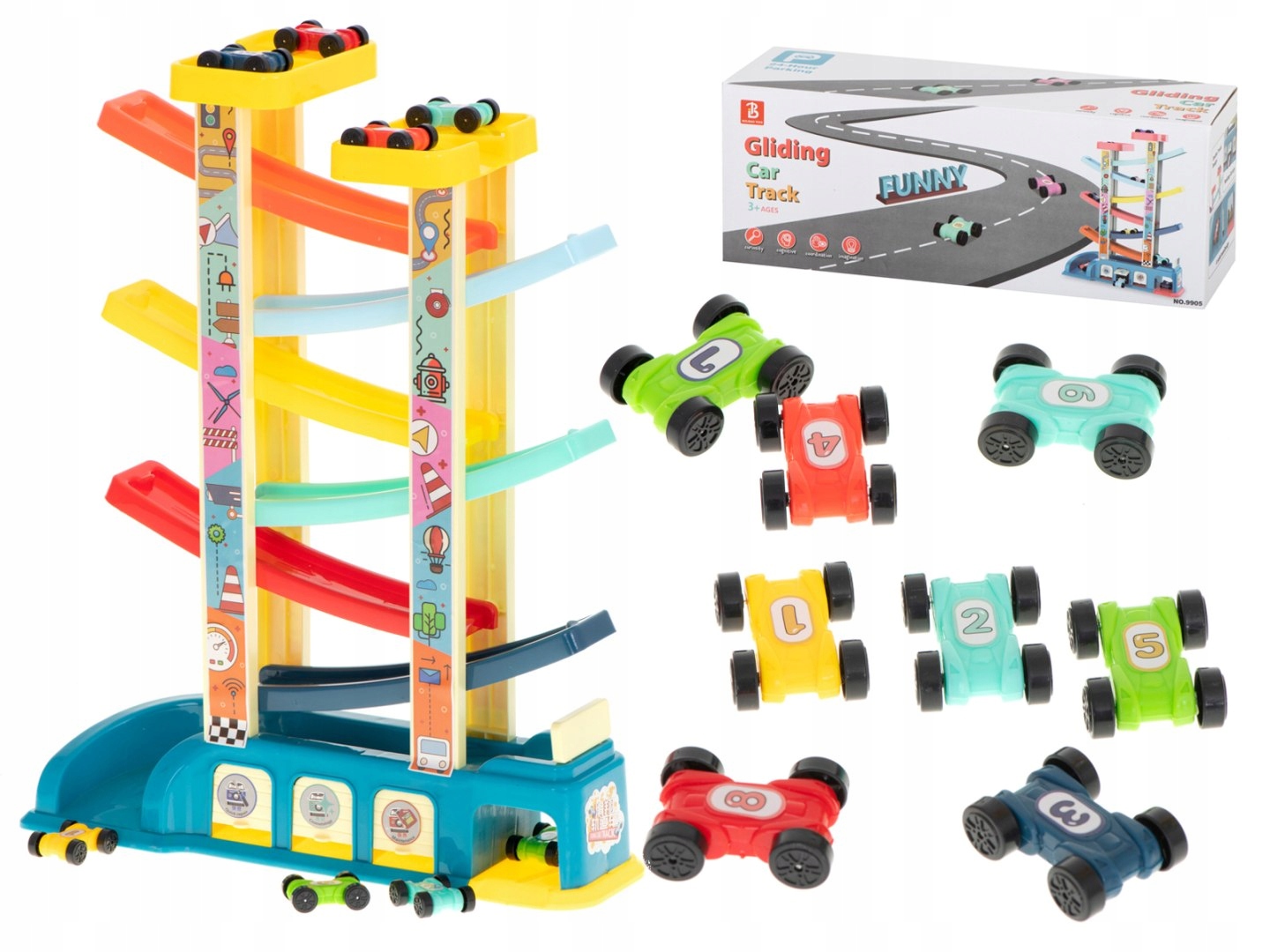 TOR SAMOCHODOWY WYŚCIGOWY ZJEŻDZALNIA PIĘTROWA GARAŻ 8 SAMOCHODÓW