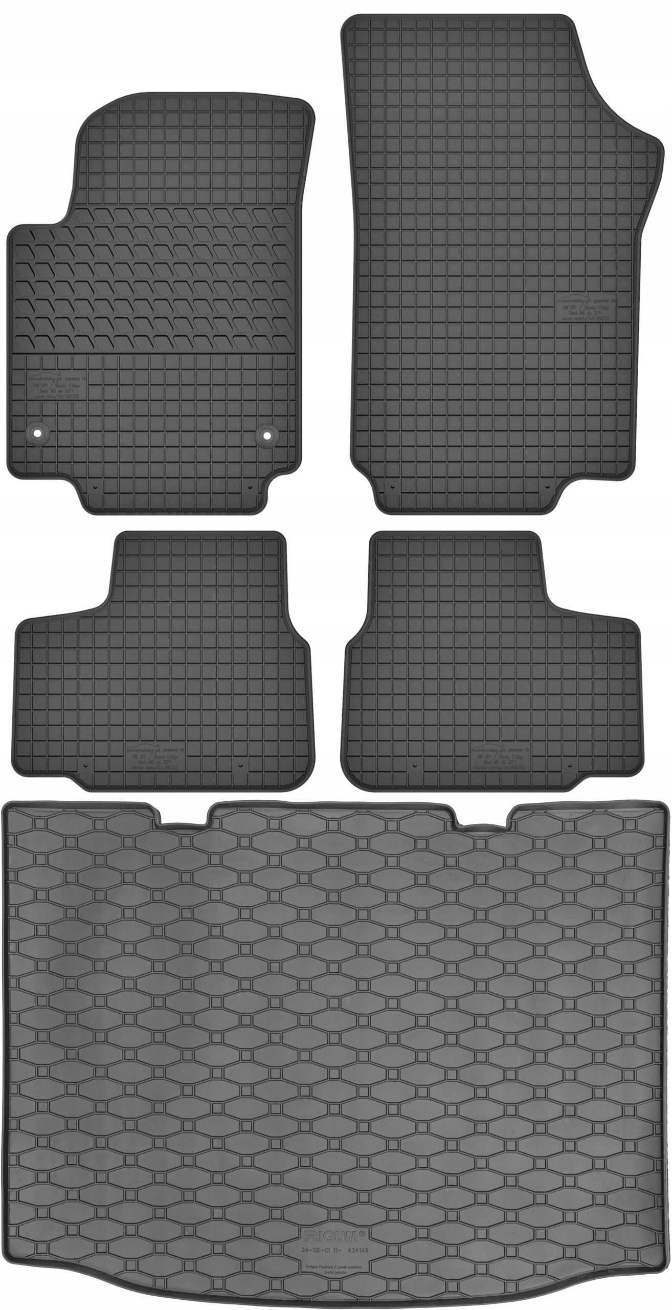Seat Mii Hatchback 2011-2019 (spodný hlad) Sada Koberce batožinový priestor