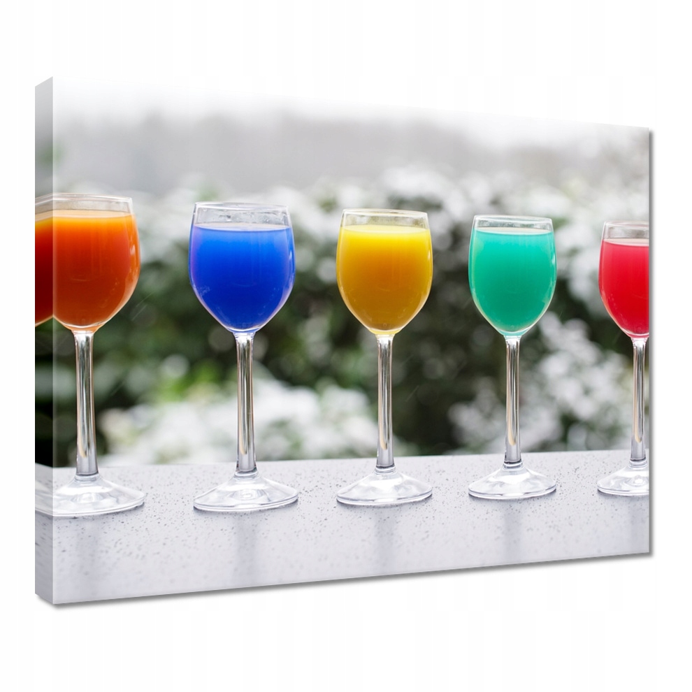 

Obraz 50x40 Kolorowe kieliszki