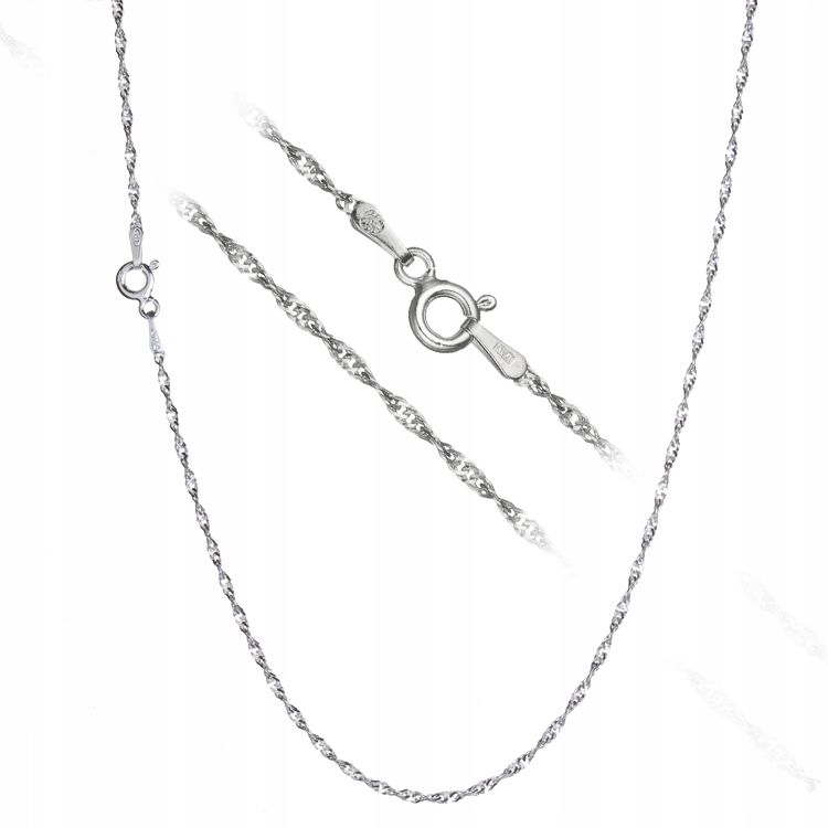 

Delikatny srebrny łańcuszek Singapur 45cm Srebro