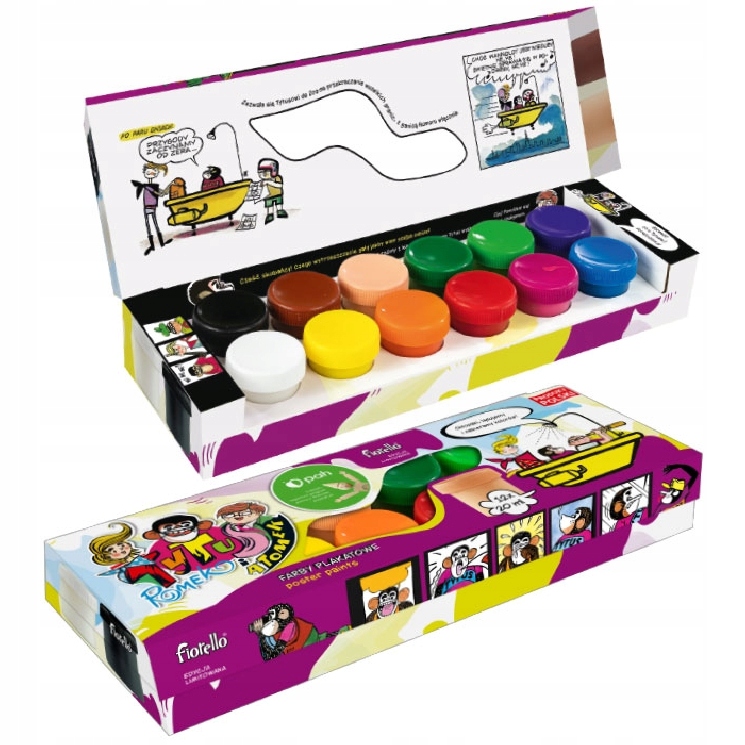 FARBY PLAKATOWE SZKOLNE 12 KOLORÓW PO 20ML TYTUS ROMEK I A"TOMEK