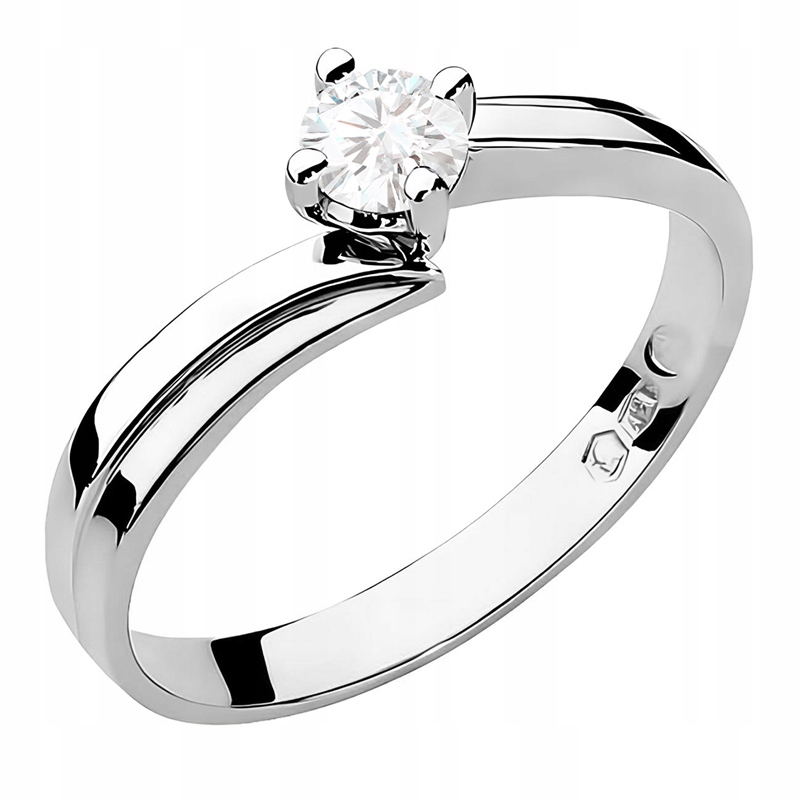 Krásný Prstýnek pr 585 s laboratorním diamantem 0,30 ct 14k