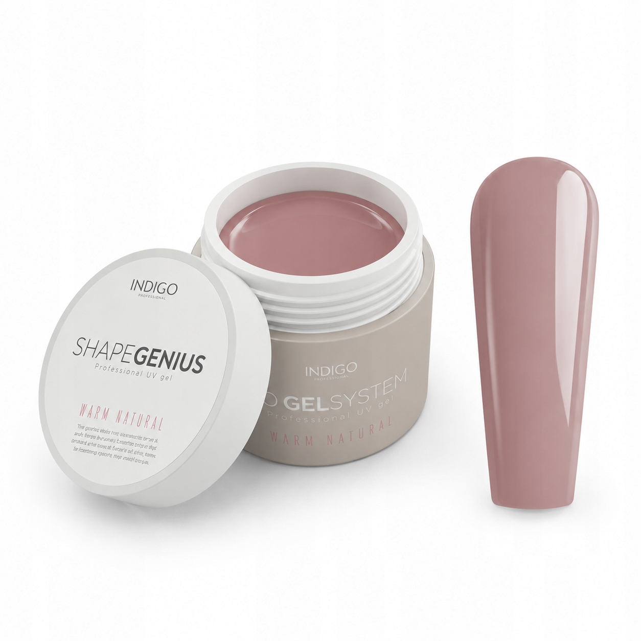 Indigo gel Warm Natural Shape Genius 15 g gel pro prodlužování nehtů