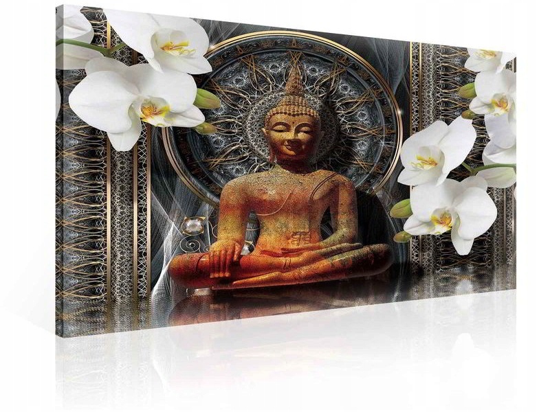 Obraz 80x60 Buddha meditace klid harmonie duchovnost orchideje Asie zen