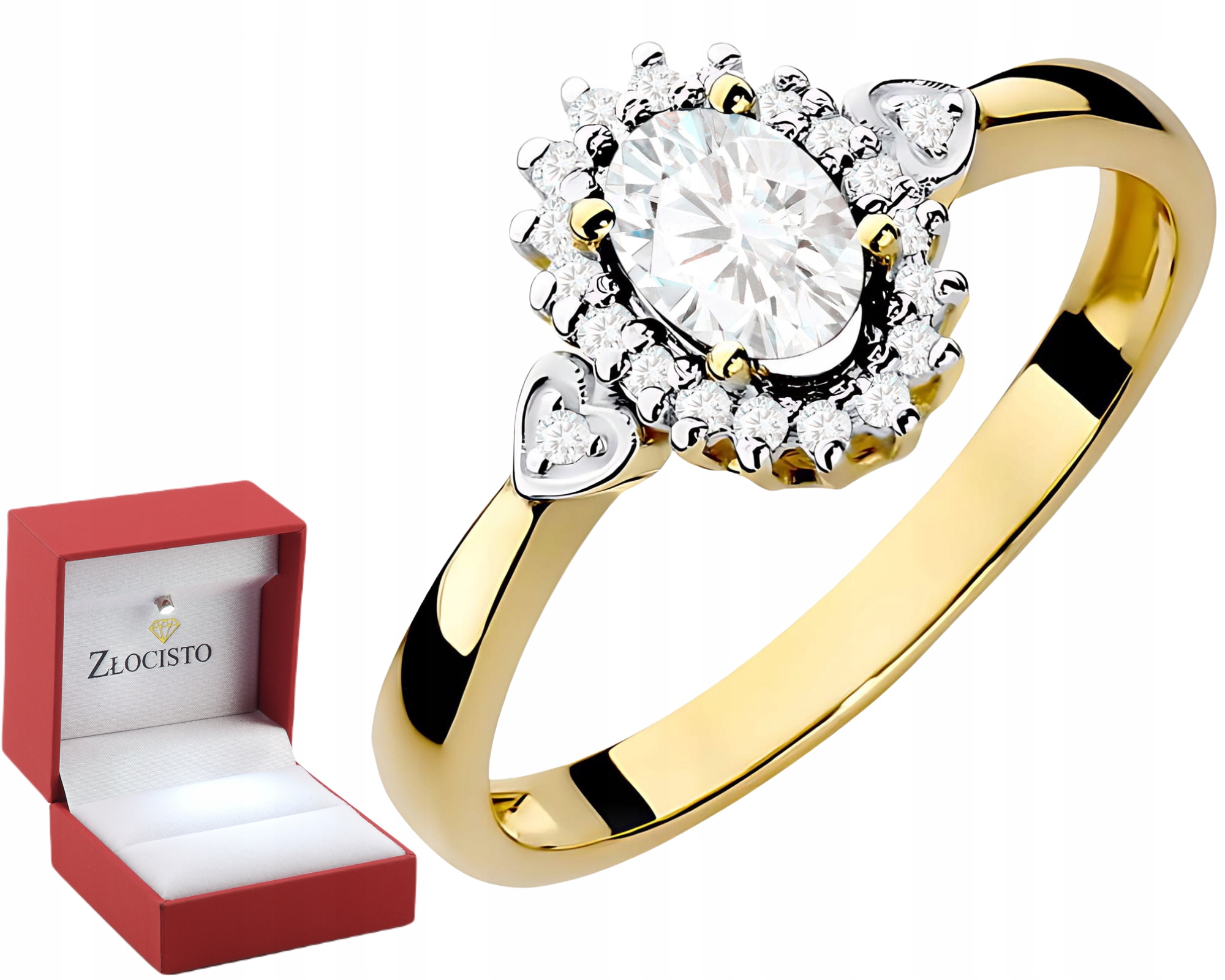 Prstýnek Prsten S Laboratoriánskými Diamanty 585 Zlato Moderní Dárek