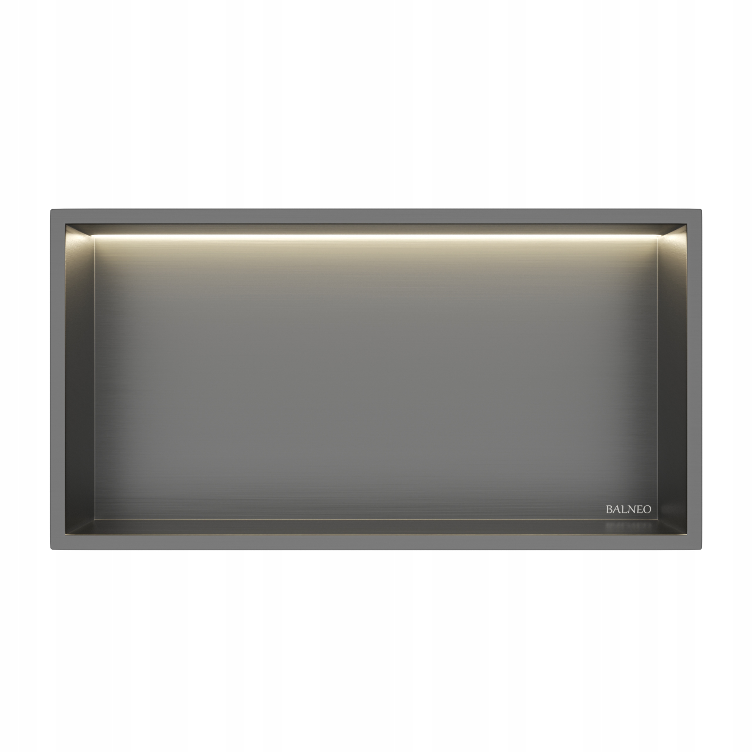 Vstavaná Polica S Led Osvetlením S Podsvietením Tmavosivá 30x60x10 cm