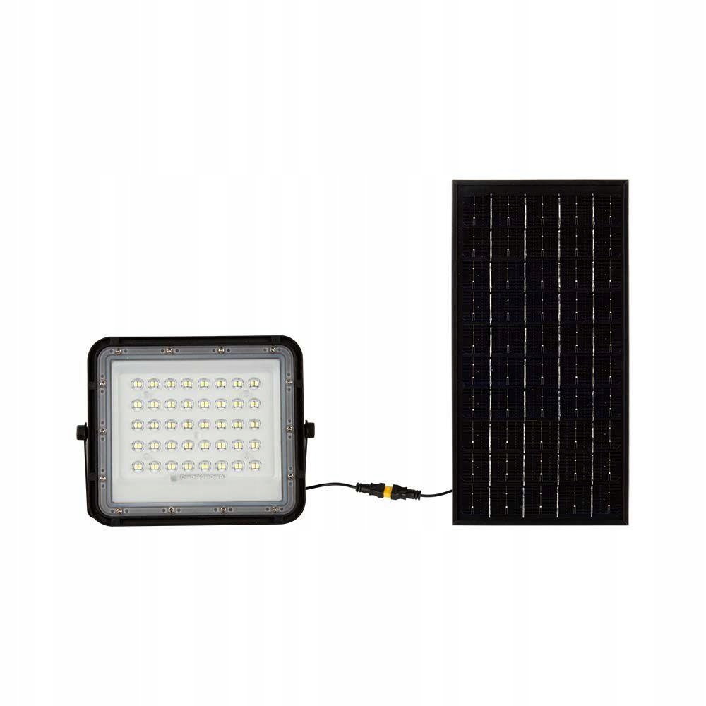Záhradný Led reflektor 10 W čierny s solárnym panelom, studené svetlo V-tac
