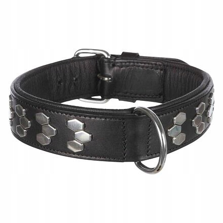 Levně Obojek Active kožený černý L:45-55cm/40mm