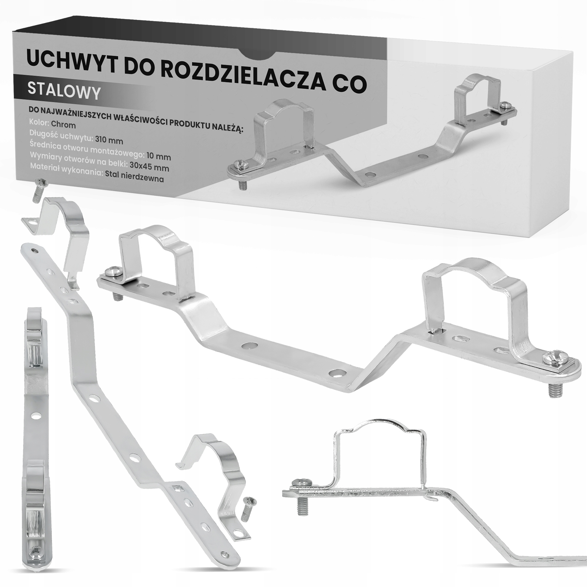 

Uchwyt obejma rozdzielacza instalacji C.o. stal