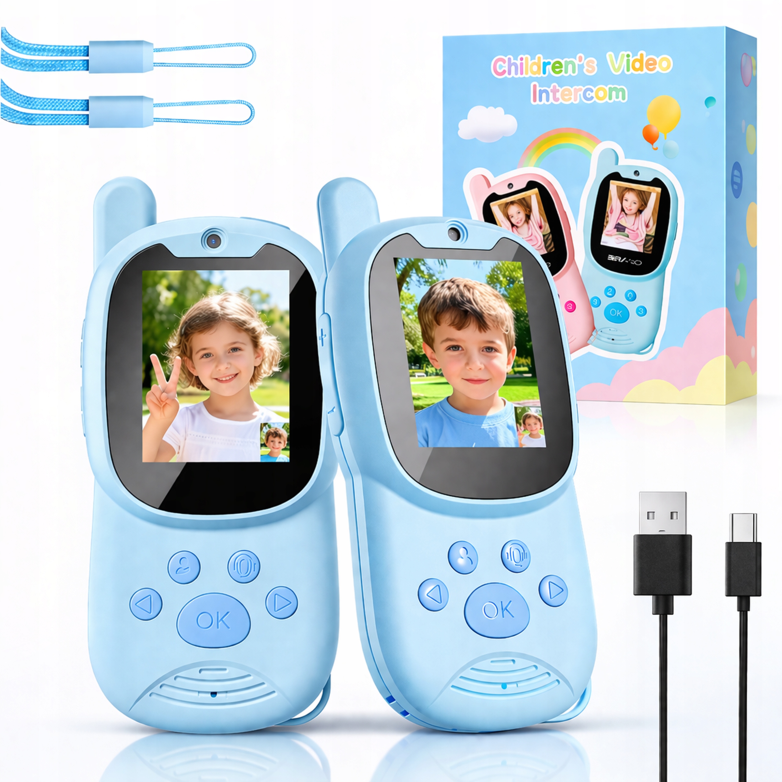 Krótkofalówka Walkie Talkie Radiotelefon 2x Krótkofalówki Duży Zasięg usb-c