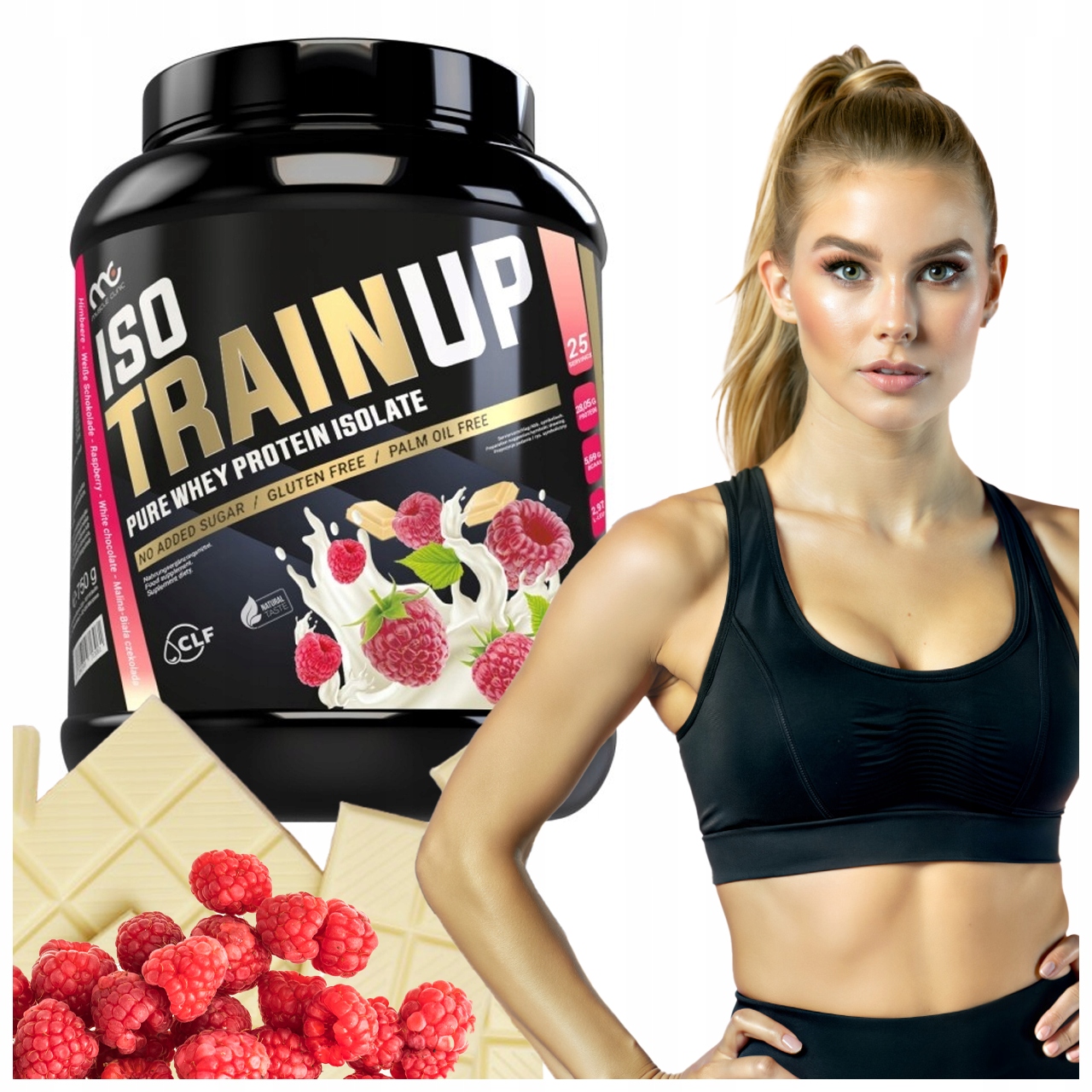 Muscle Clinic IsoTrainUp Proteinový izolát Wpi 750 g Malina Bílá Čokoláda