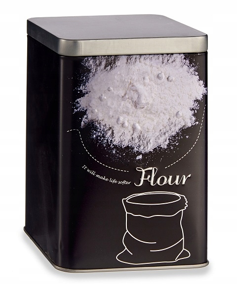 

Pojemnik Metalowy Zamykany Puszka Na Mąkę 1kg Ar