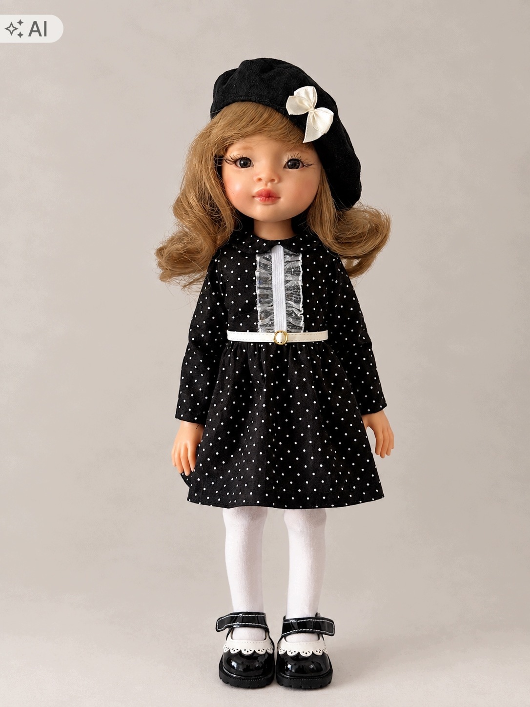 Ručně vyráběné oblečky pro panenky Paola Reina 32cm amigas Šaty, Baret