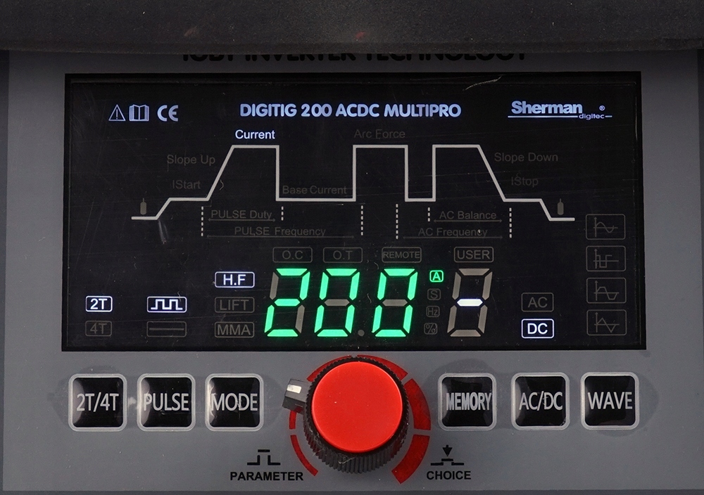 Spawarka inwertorowa Sherman TIG 200 MMA AC/DC HF Maksymalna średnica elektrody 4 mm