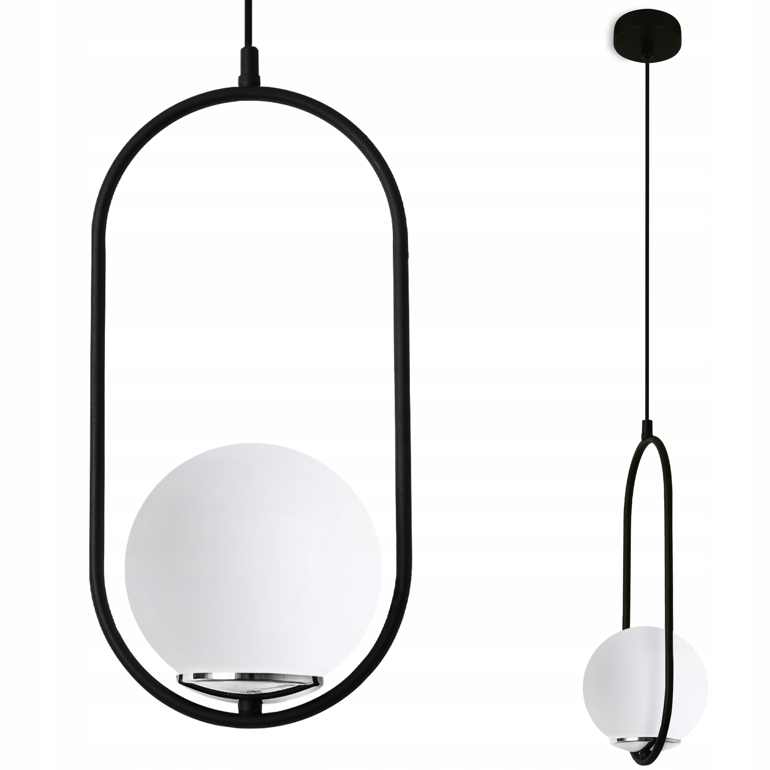 Závěsná Stropní Lampa Lustr Luna Skleněná Koule Ring Do Koupelny Obývacího Pokoje