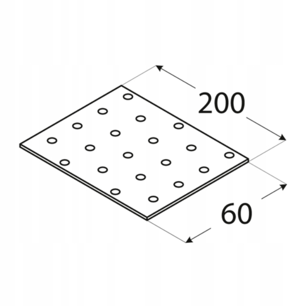 PŁYTKA PERFOROWANA ŁĄCZNIK PŁASK 200x60 PP7 10 SZT EAN (GTIN) 5907708144072
