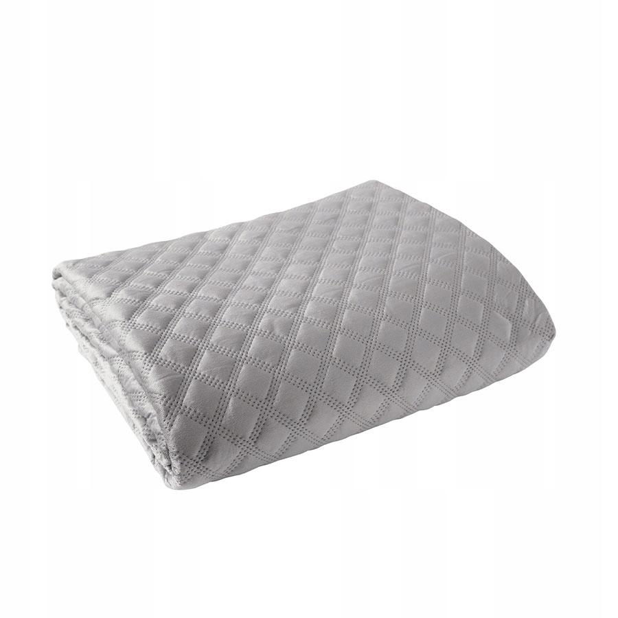 Prošívaný přehoz Velvi velvet 220x240 005 světle šedý