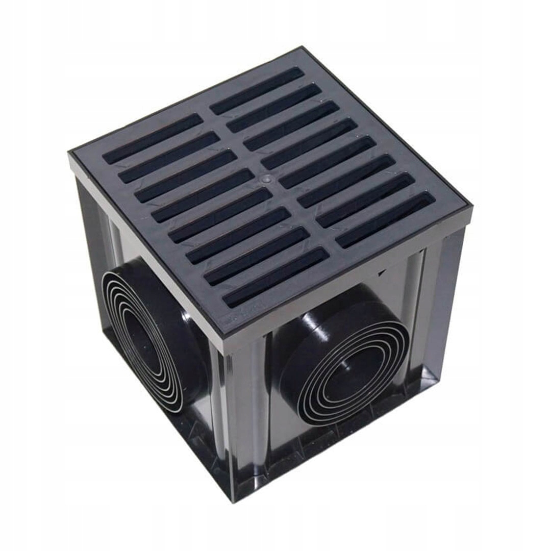 Revizní šachta 300 x 300 mm A15 s Pp košem a Pvc mřížkou grafit 01884