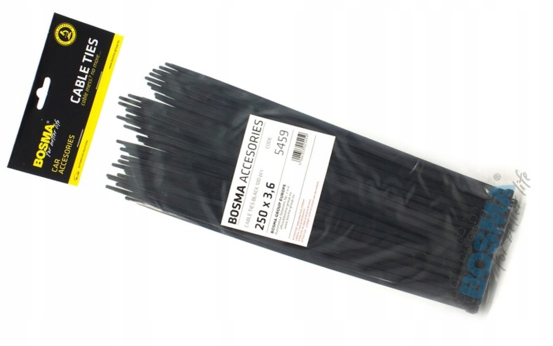 

Opaska zaciskowa Bosma 3,6*250 mm czarne 100 sztuk