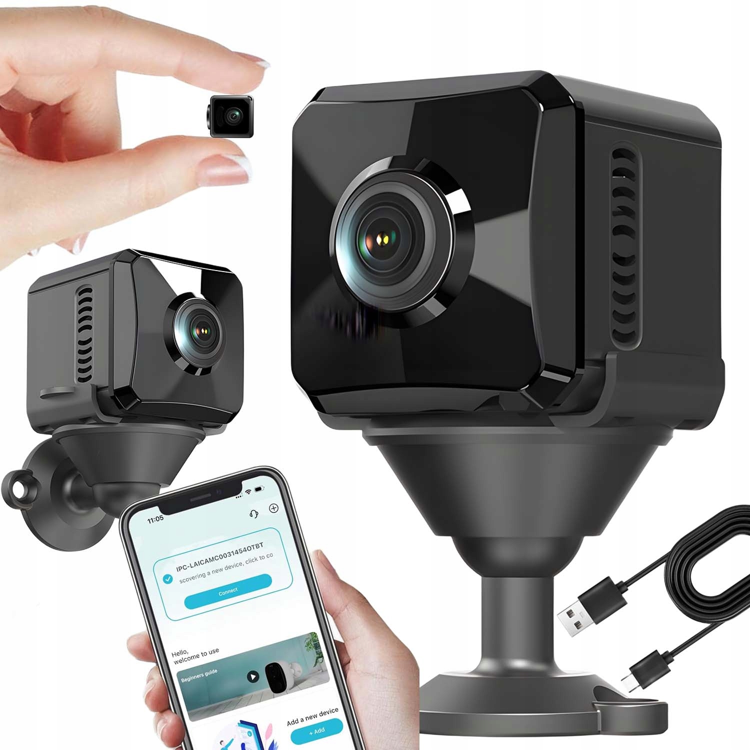 Mini Smart Wifi Kamera Hd Černá Malá Špionážní S Detekcí Lidského Pohybu