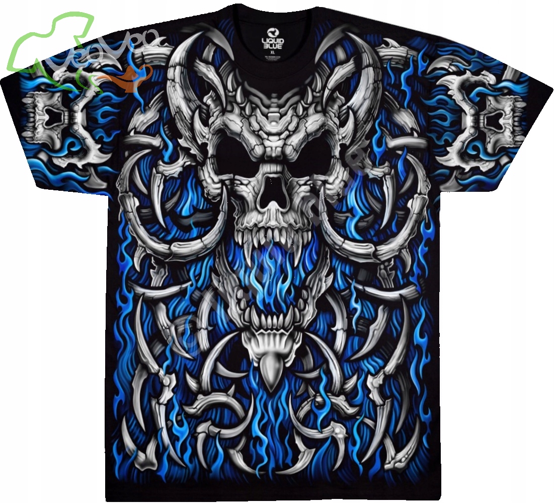 Modrý Plamen Lebka Liquid Blue L