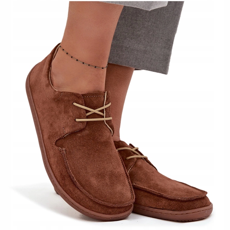 Dámské Polobotky Typu Barefoot Z Přírodního Semiše 327 Hnědé 35