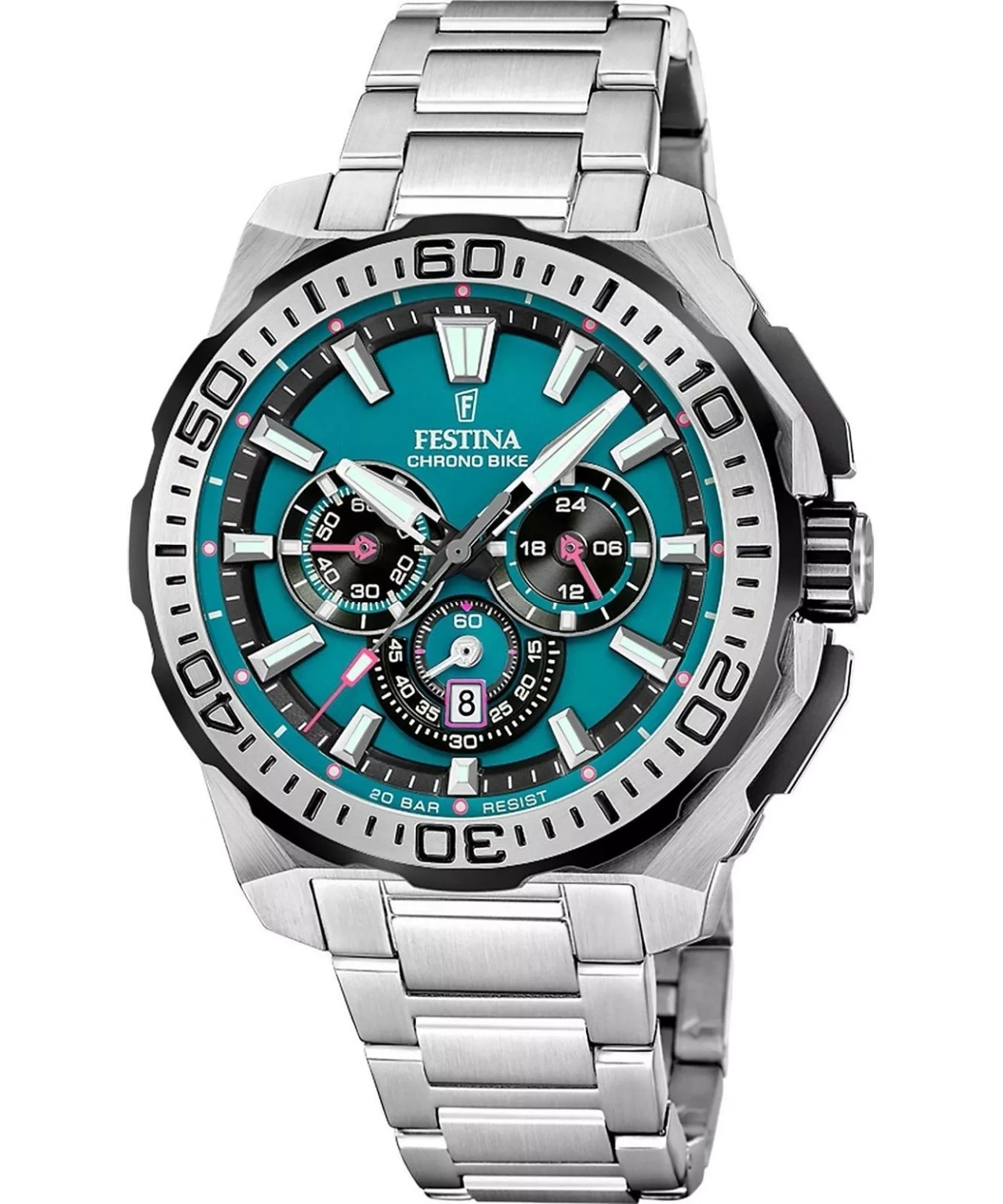 Pánské Hodinky Festina F20724/6 Chrono Bike Stříbrné S Náramkem 20 Bar