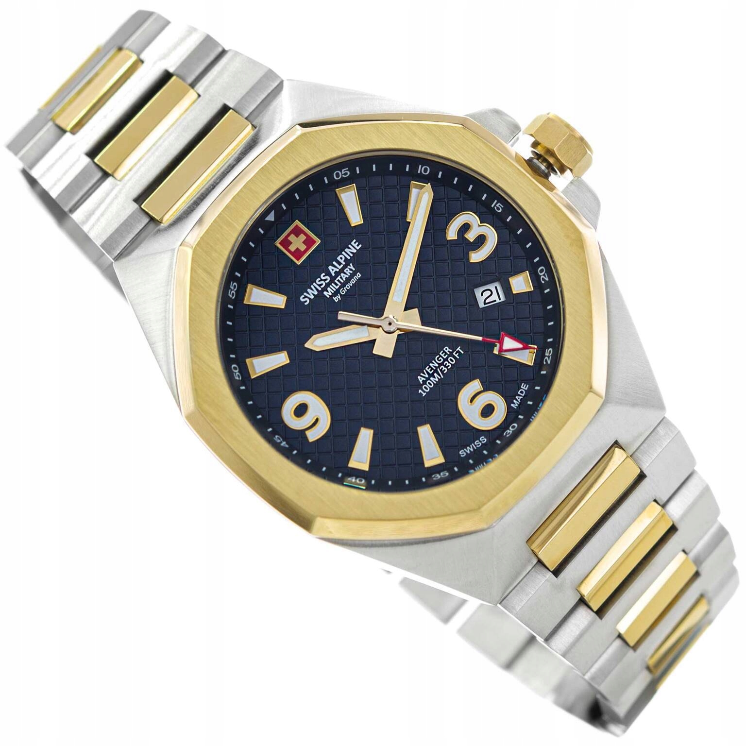 Pánské Hodinky Swiss Alpine Military SAM7005.1145 Stříbrno-zlaté Datum