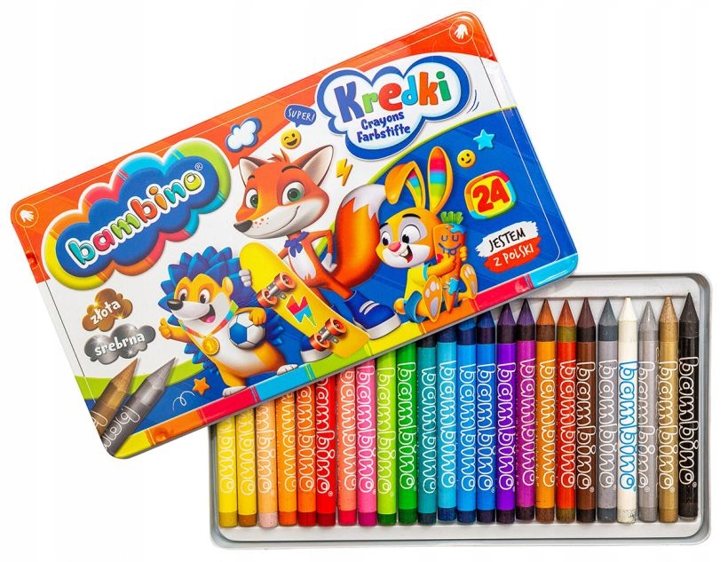 

Bambino kredki świecowe 24 kol w metalowym pudełku