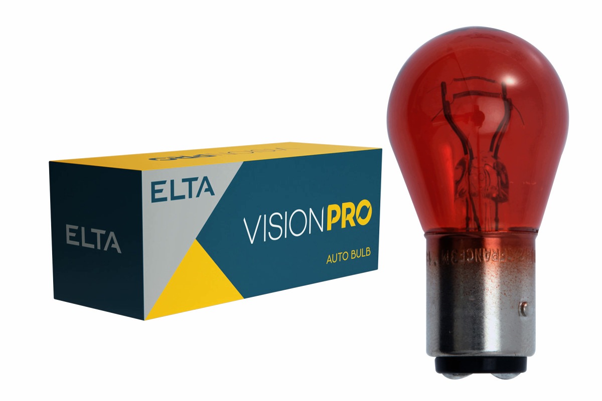 Żarówka czerwona 12V PR21/5W BAW15d Elta Vision Pro 10 sztuk