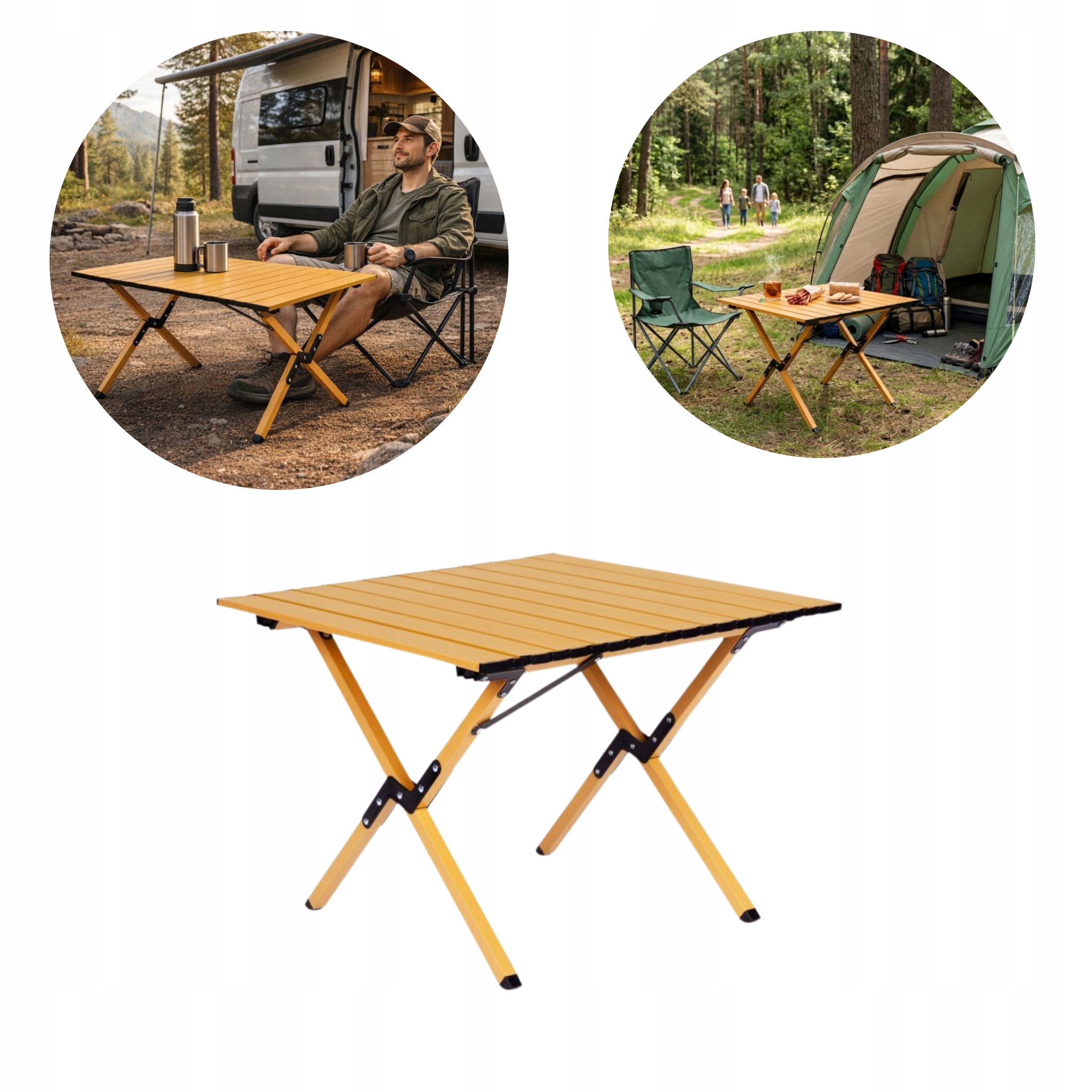 Składany Stolik Turystyczny 60X60 CM Kempingowy Na Biwak Z Torbą