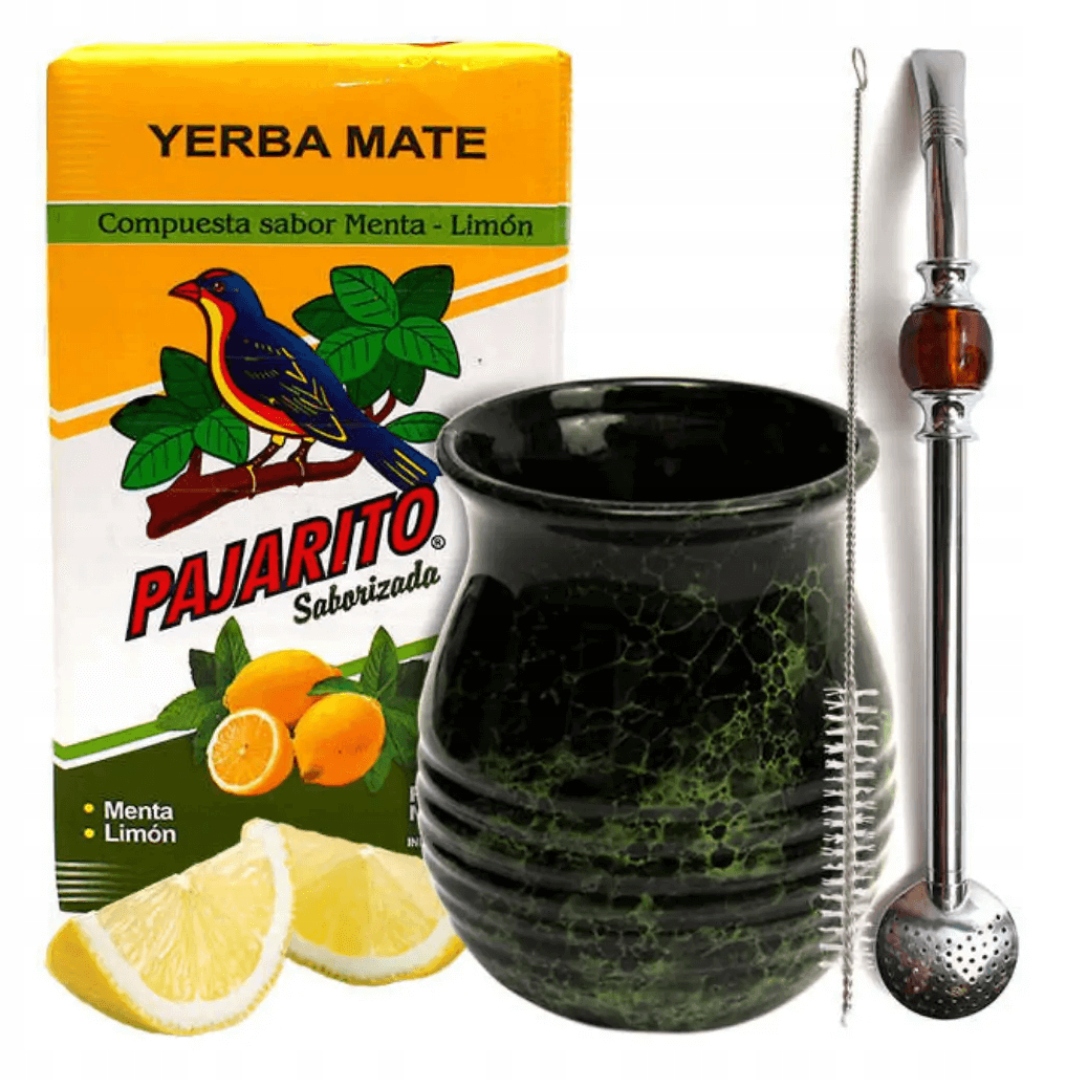 Levně Startovací Sada pro Yerba Mate Pajarito Menta Limon Tykwa Matero Bombilla