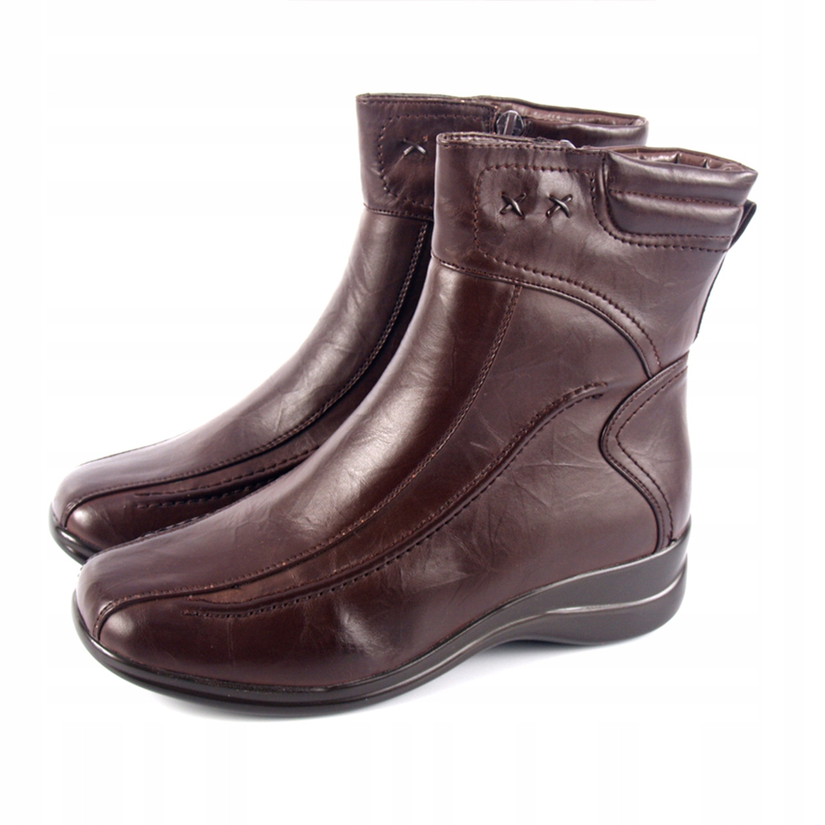 Dámské kotníkové boty hnědé Zateplené lehké, pohodlné, stabilní, teplé Wojtyłko 38